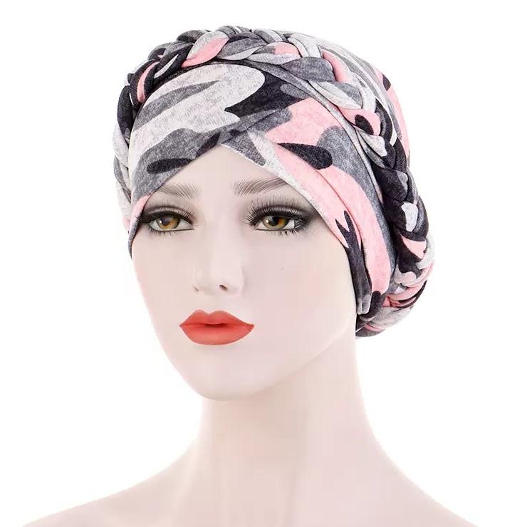 Hijab Intérieur Islamique en Coton Imprimé pour Femmes, Turban Musulman