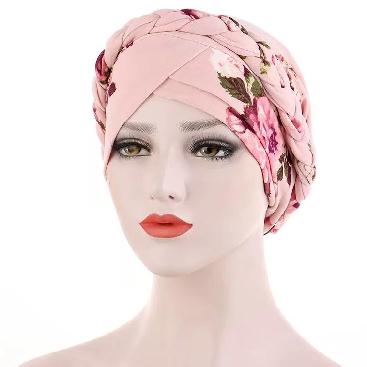 Hijab Intérieur Islamique en Coton Imprimé pour Femmes, Turban Musulman