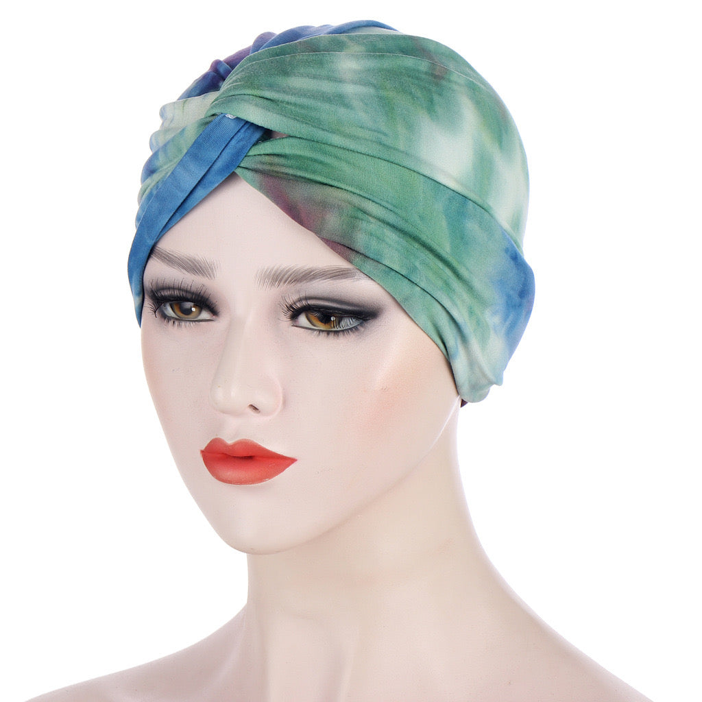 Bandanas Élastiques pour Cheveux Noués en Croix pour Femmes Musulmanes