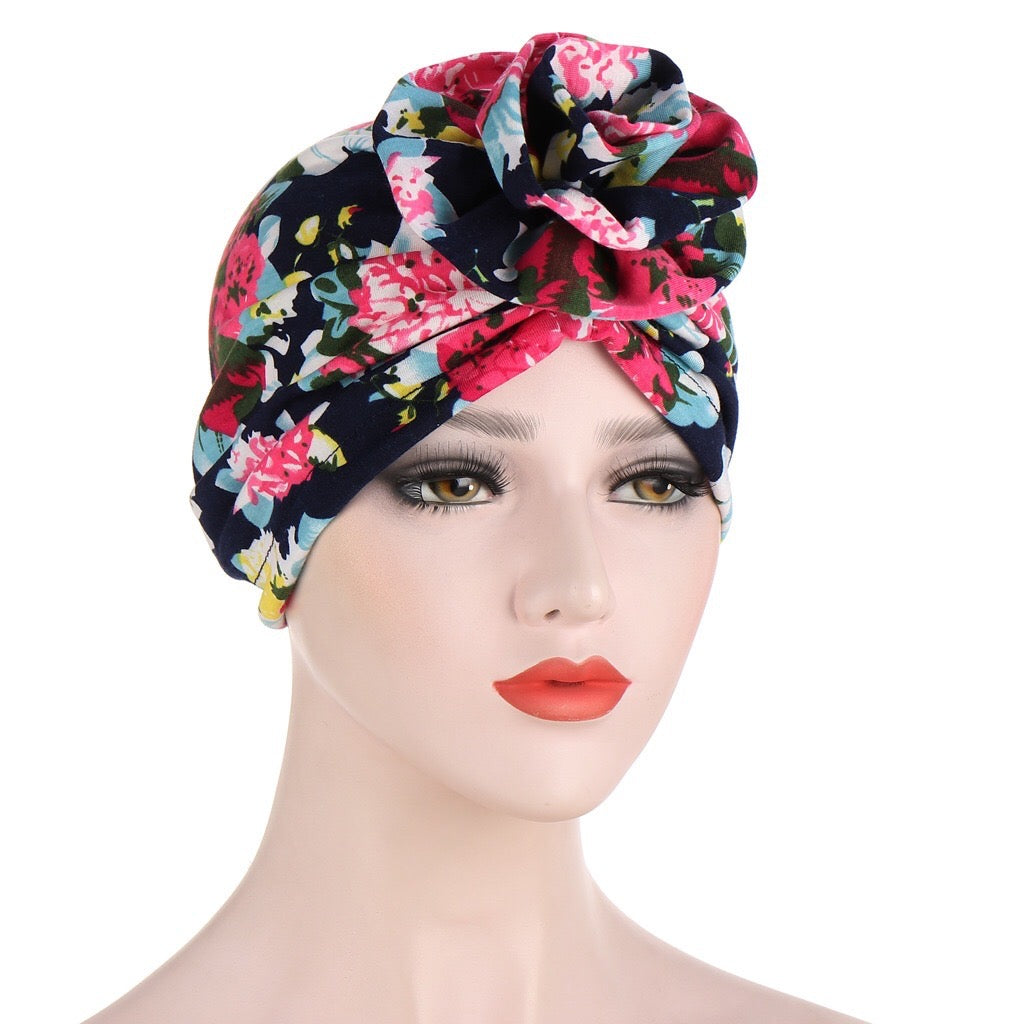 Turban à Motif Ethnique à Carreaux pour Femmes, Motif Fleur de Cajou, Musulman, Indien, Islamique