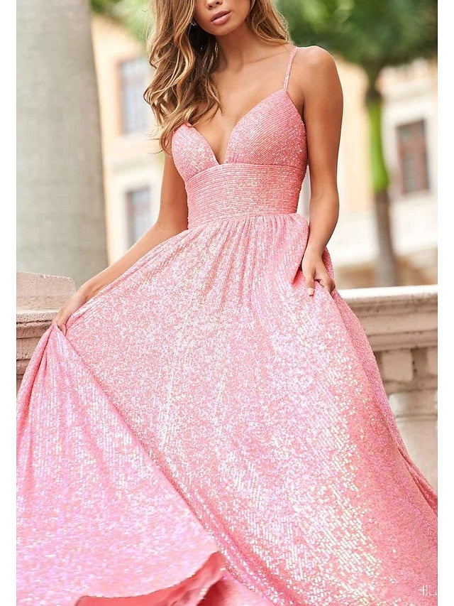 Forme Princesse Bretelles spaghetti Longue Robes de bal