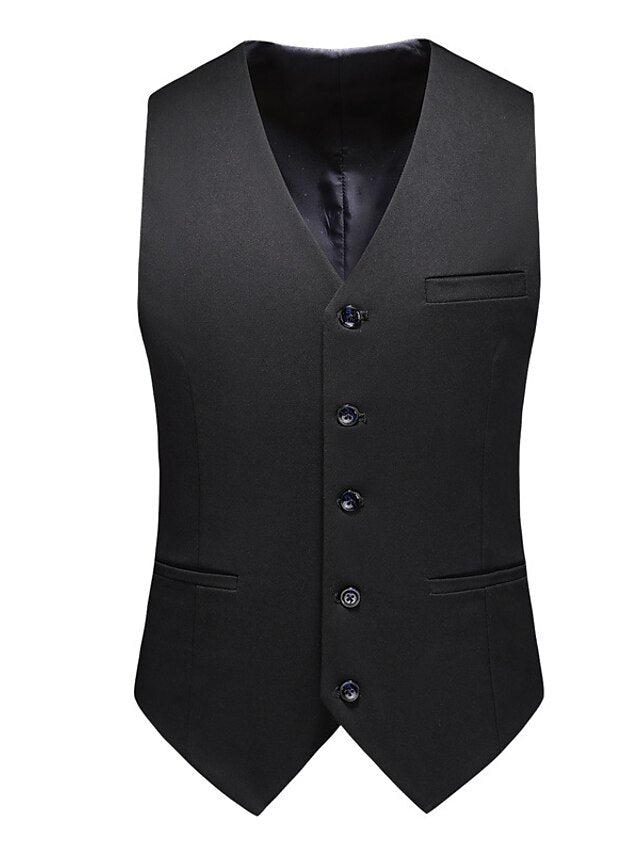 Costumes de Mariage 3 Pièces pour Hommes, Coupe Ajustée, Simple Boutonnage et Un Bouton