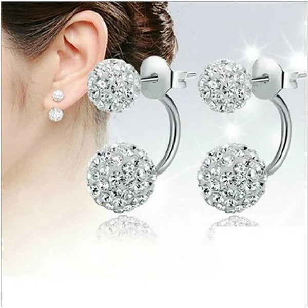 Boucles d'oreilles à tige rondes classiques en strass