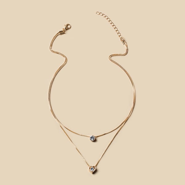 Collier classique rond en strass