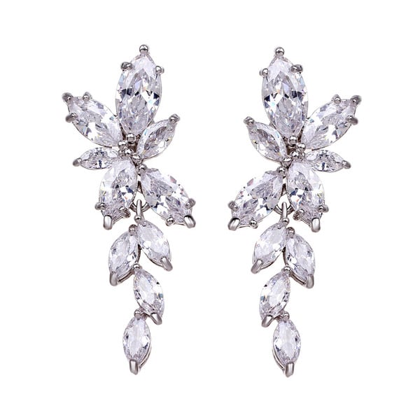 Boucles d'oreilles pendantes élégantes en zircon marquise