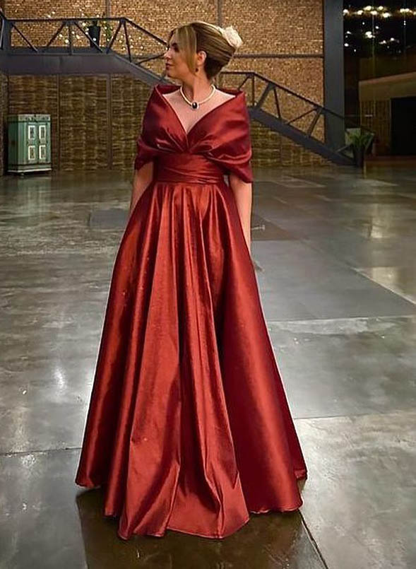 Robes de Mère de la Mariée Coupe A-Line/Princess à Col en V