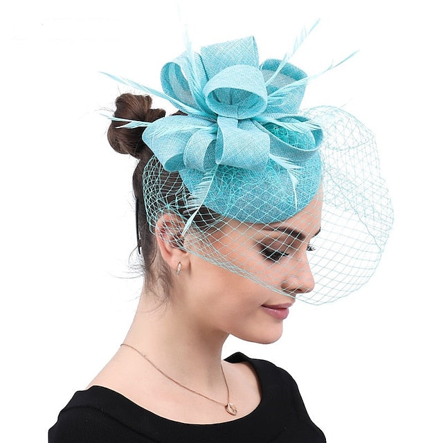 Fascinators Lin Soirée Cocktail avec Coiffe en Plumes