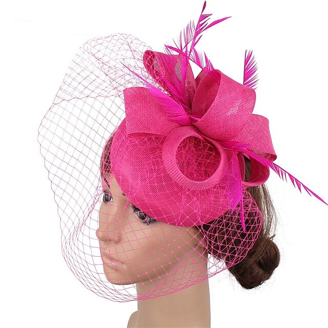 Fascinators Lin Soirée Cocktail avec Coiffe en Plumes