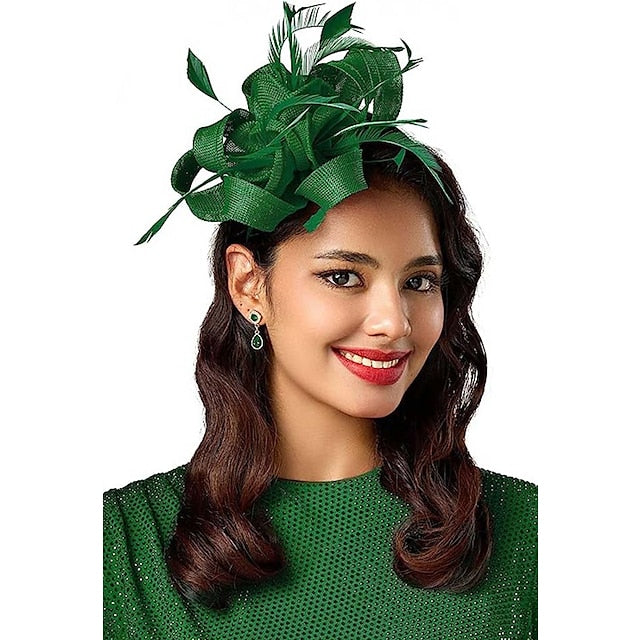 Fascinators Net Mariage Classique avec Coiffe à Fleurs