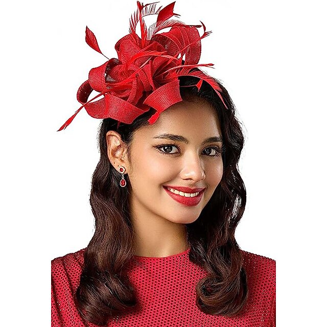 Fascinators Net Mariage Classique avec Coiffe à Fleurs