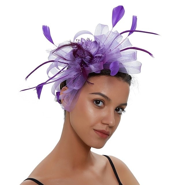 Cocktail Royal Astcot Rétro élégant Fascinators Avec Plume