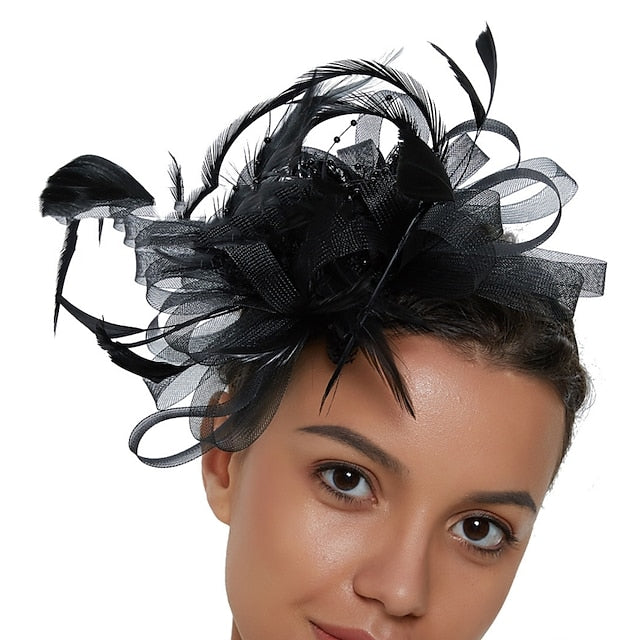 Cocktail Royal Astcot Rétro élégant Fascinators Avec Plume