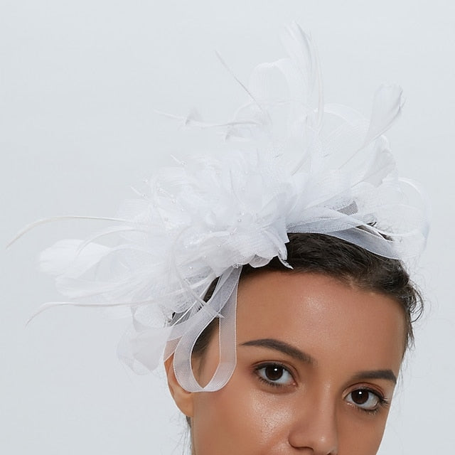 Cocktail Royal Astcot Rétro élégant Fascinators Avec Plume