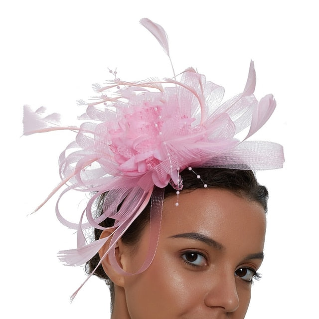 Cocktail Royal Astcot Rétro élégant Fascinators Avec Plume