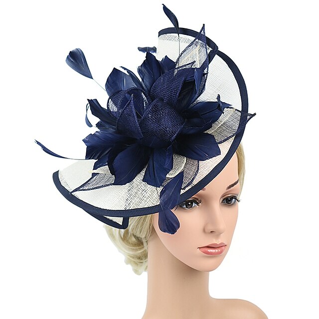 Fascinators Lin Soirée Cocktail avec Coiffe en Plumes