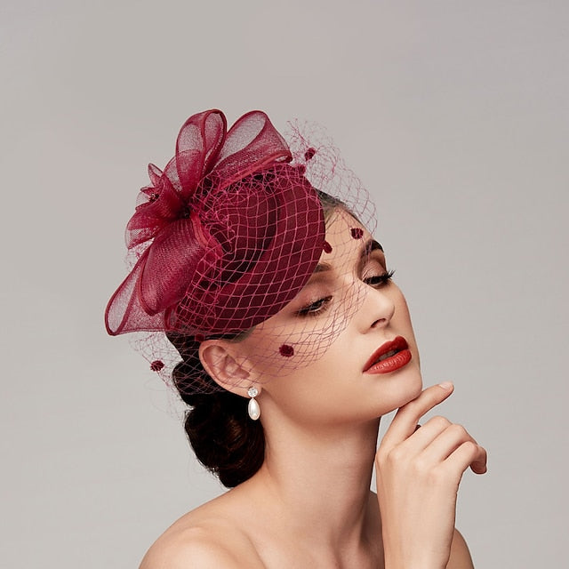 Chapeaux Fascinators en Filet à Plumes Coiffe avec Plume / Casquette / Fleur