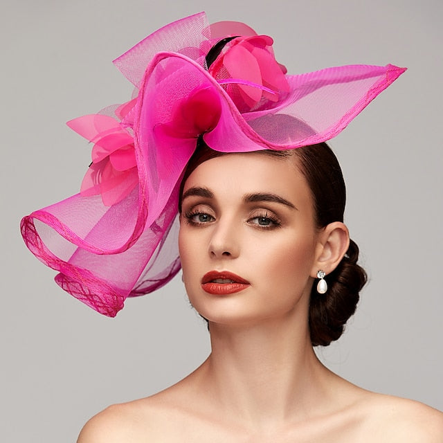 Fleurs plume Net Kentucky Derby chapeau fascinateurs casque avec plume