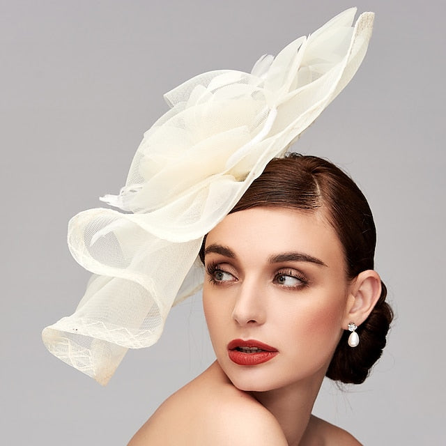 Fleurs plume Net Kentucky Derby chapeau fascinateurs casque avec plume