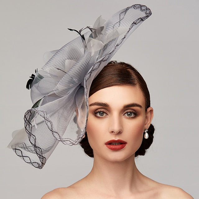 Fleurs plume Net Kentucky Derby chapeau fascinateurs casque avec plume