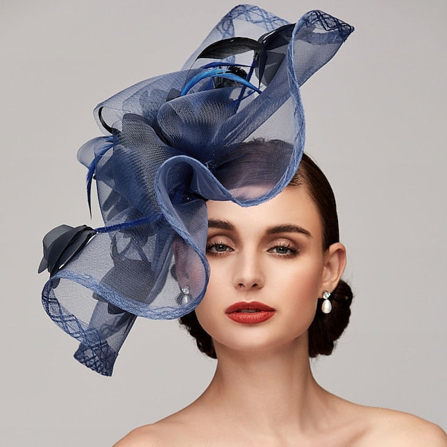 Fleurs plume Net Kentucky Derby chapeau fascinateurs casque avec plume