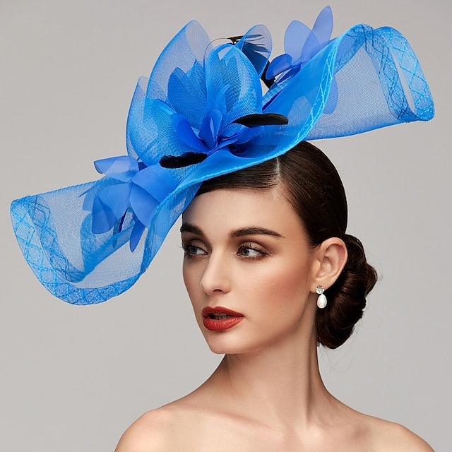 Fleurs plume Net Kentucky Derby chapeau fascinateurs casque avec plume