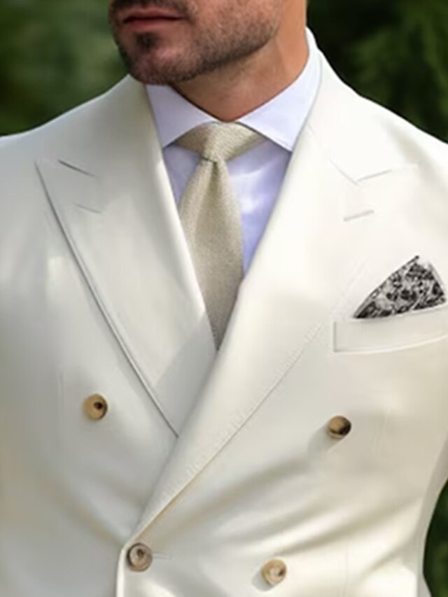 Costumes de Mariage 2 Pièces à Coupe Standard pour Hommes, Croisés, à Six Boutons