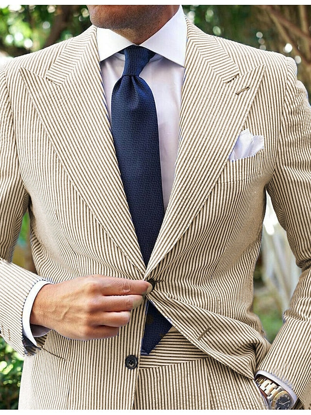 Costumes de Mariage 2 Pièces pour Hommes, Coupe Ajustée, Simple Boutonnage, Deux Boutons