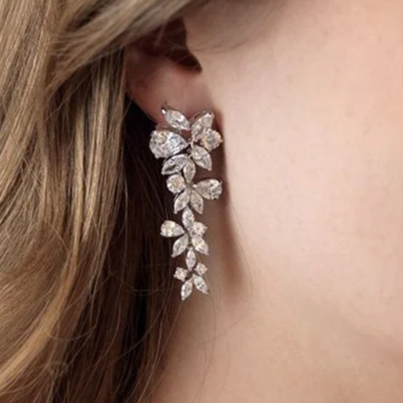 Boucles d'oreilles luxueuses marquise en strass