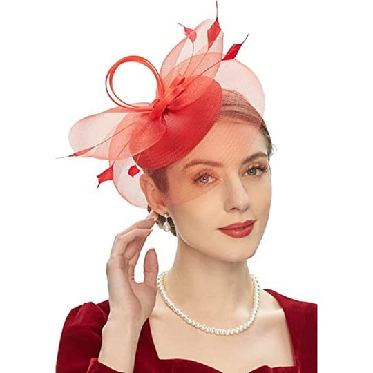 Fascinator tulle nœud fleur cercle fermé pour cocktail et Royal Ascot