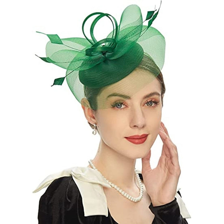 Fascinator tulle nœud fleur cercle fermé pour cocktail et Royal Ascot