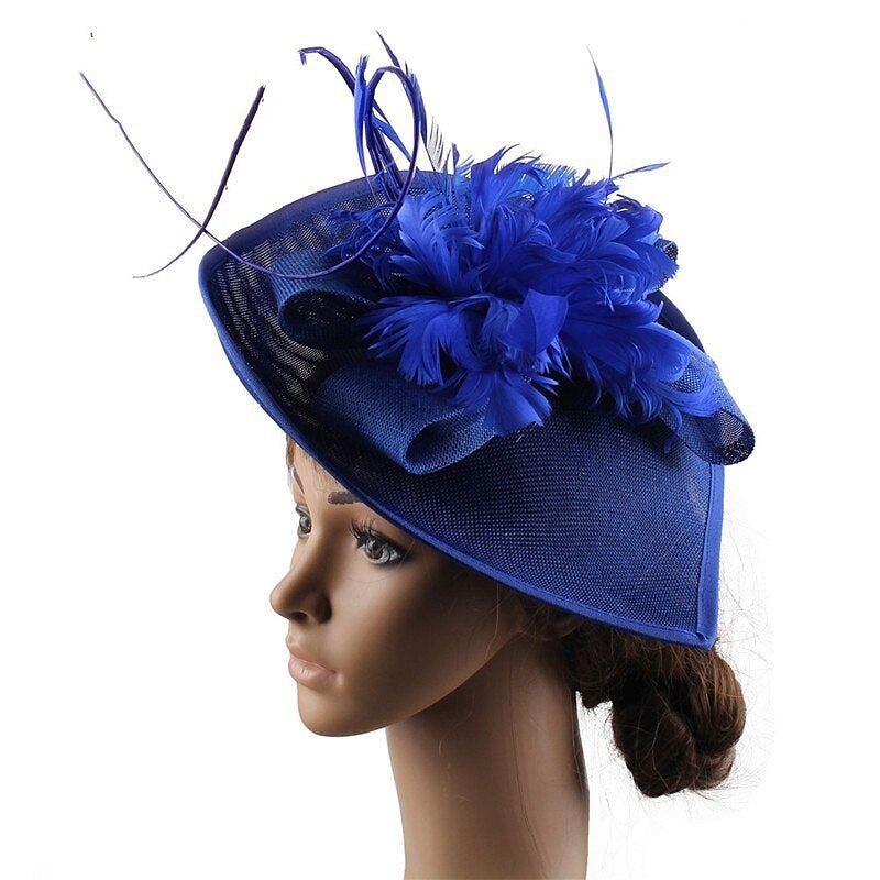 Fascinateur unique pour mariage ou thé, en polyester, nœud et plumes