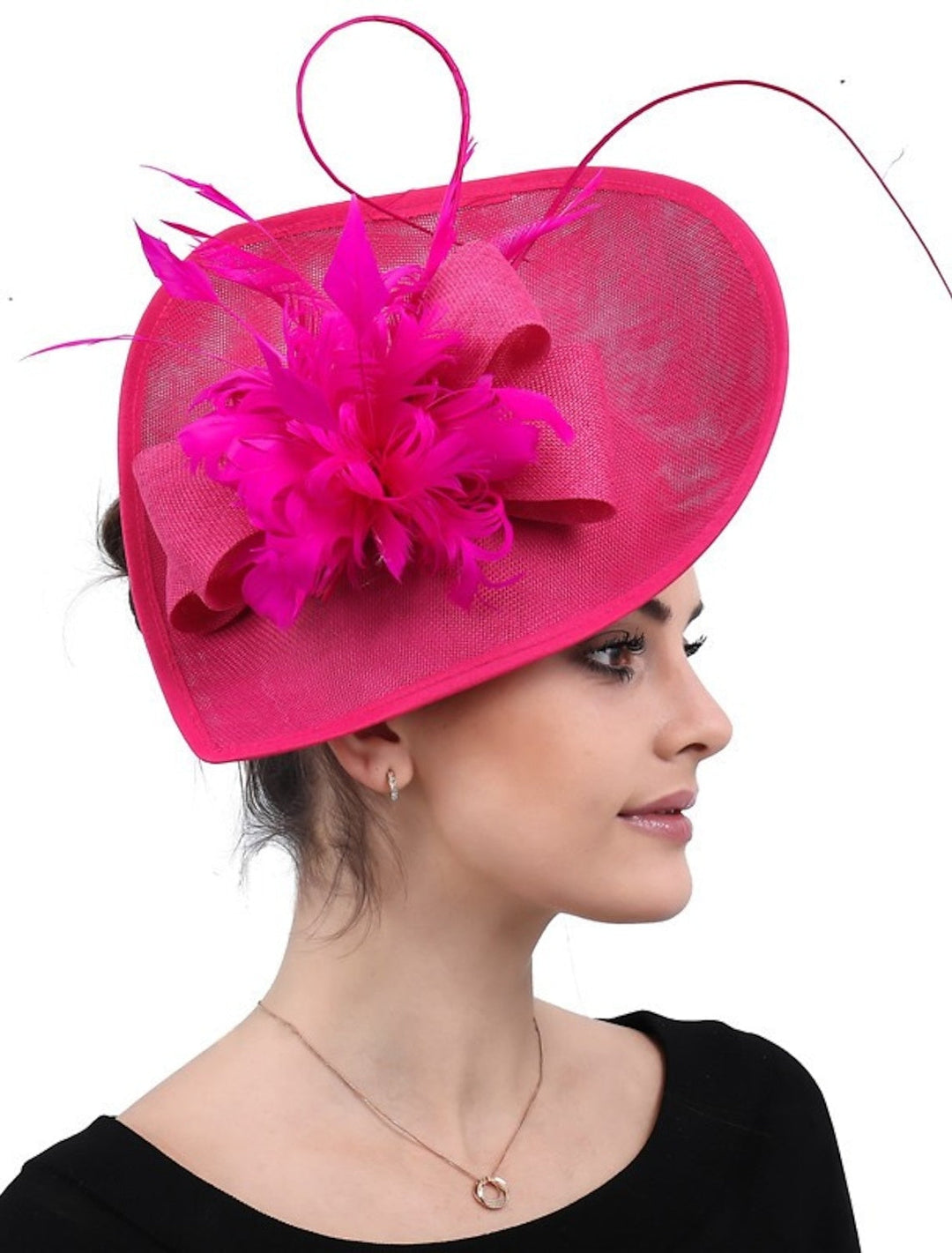 Fascinateur unique pour mariage ou thé, en polyester, nœud et plumes