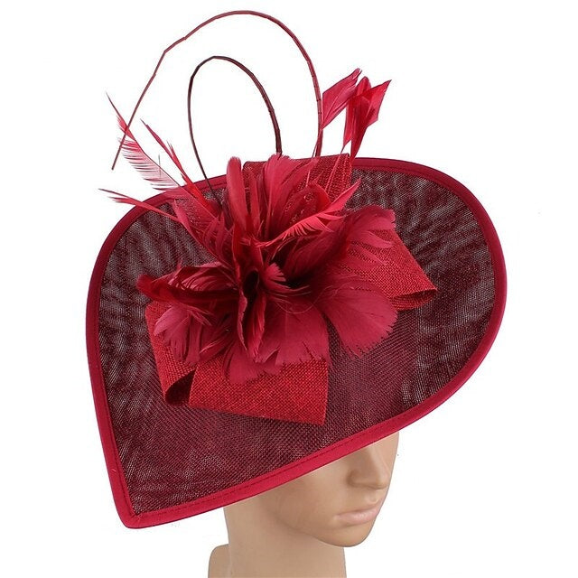 Fascinateur unique pour mariage ou thé, en polyester, nœud et plumes