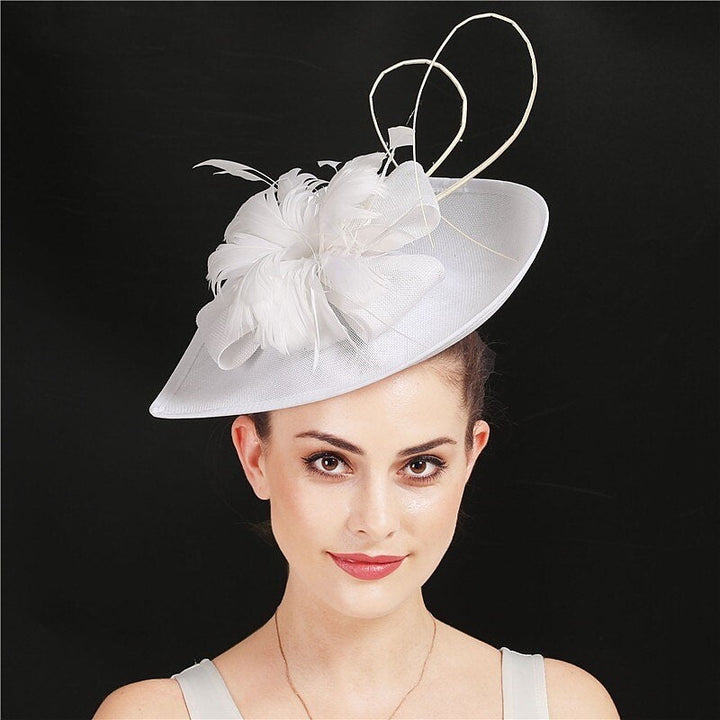 Fascinateur unique pour mariage ou thé, en polyester, nœud et plumes