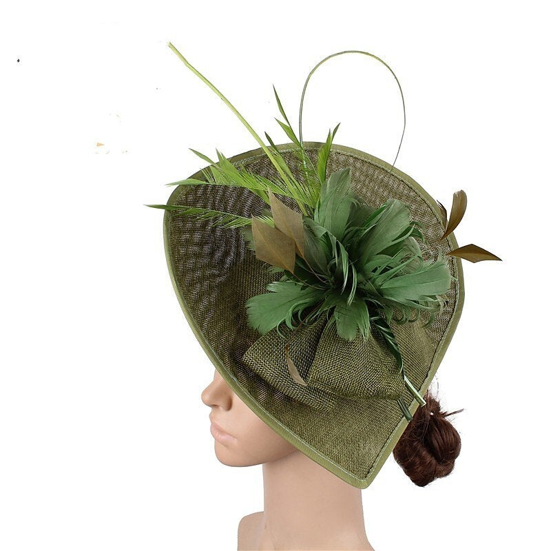 Fascinateur unique pour mariage ou thé, en polyester, nœud et plumes