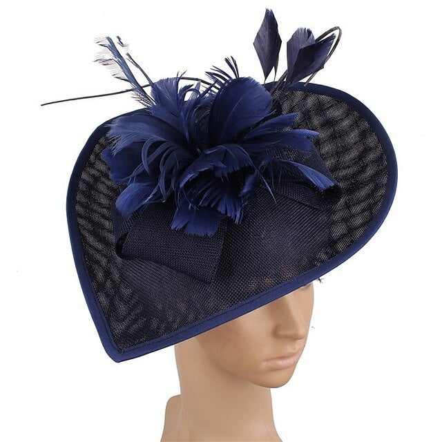 Fascinateur unique pour mariage ou thé, en polyester, nœud et plumes