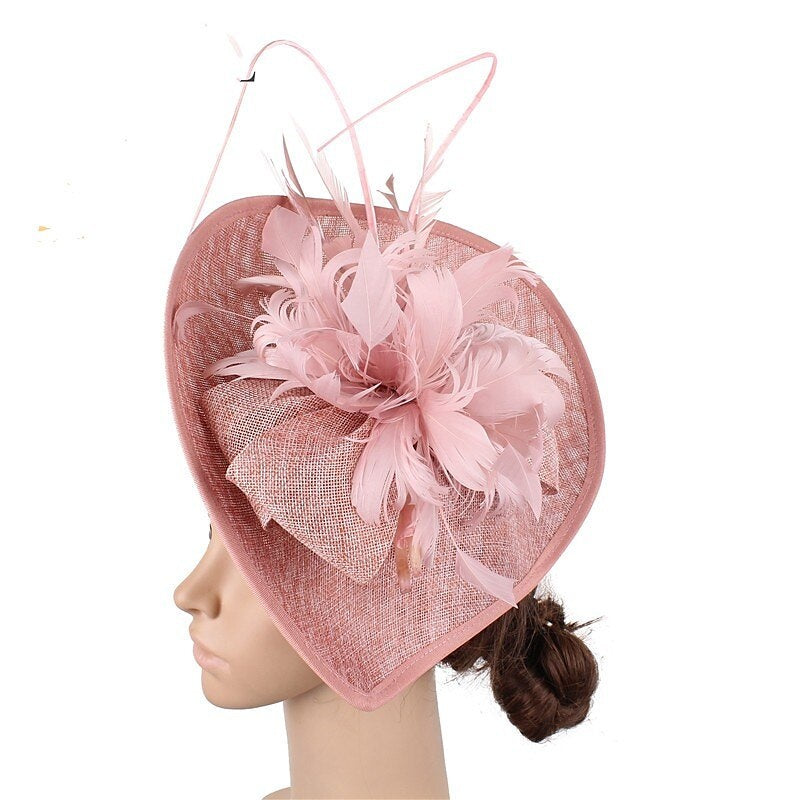 Fascinateur unique pour mariage ou thé, en polyester, nœud et plumes