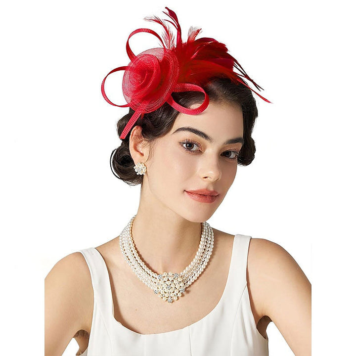 Élégant rétro tuelle mariage soirée Ladies Day plumes joli fascinator