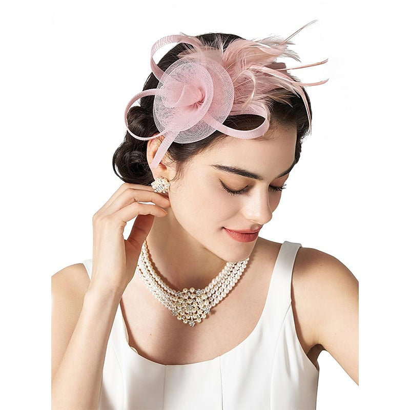 Élégant rétro tuelle mariage soirée Ladies Day plumes joli fascinator