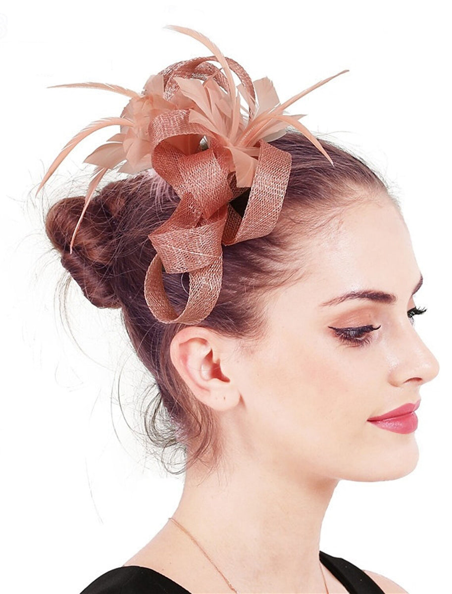 Élégant Sinamay Mariage Soirée Plume Kentucky Derby Chapeau/Fascinateur