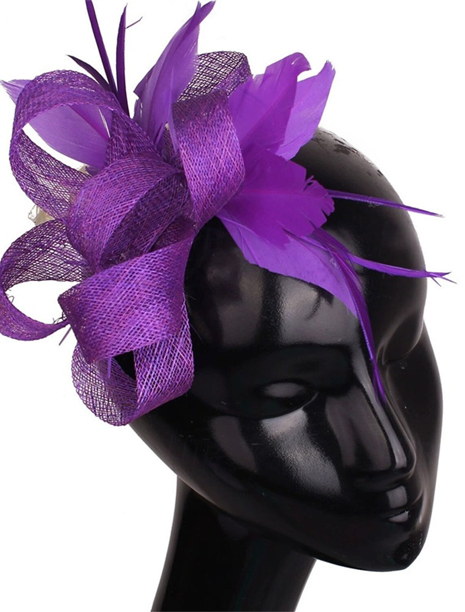 Élégant Sinamay Mariage Soirée Plume Kentucky Derby Chapeau/Fascinateur