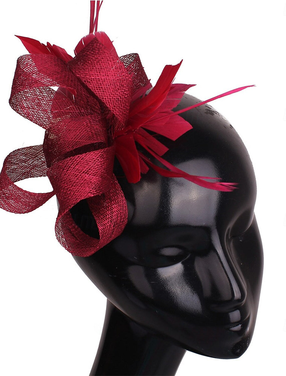 Élégant Sinamay Mariage Soirée Plume Kentucky Derby Chapeau/Fascinateur
