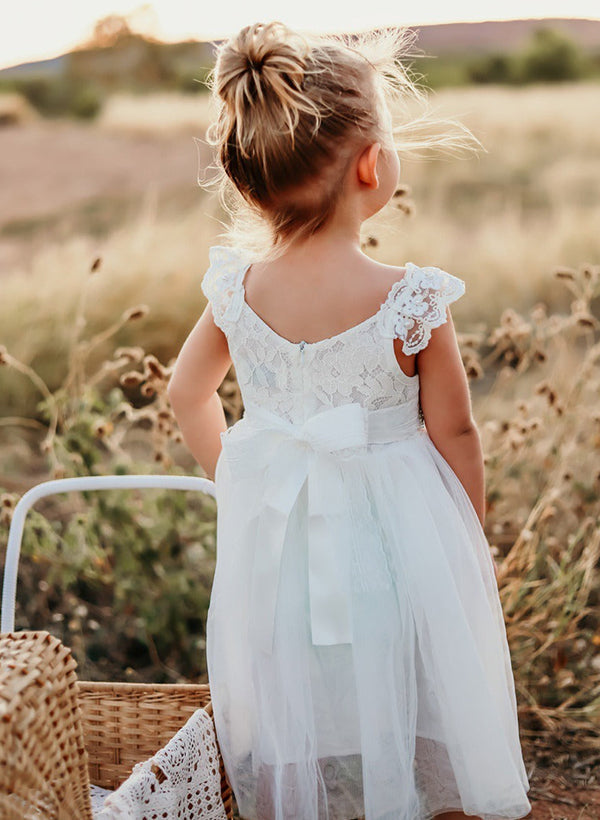 Forme Princesse Robes pour filles avec Ceintures et appliqués