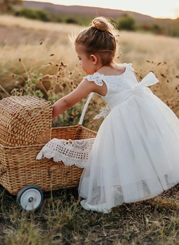 Forme Princesse Robes pour filles avec Ceintures et appliqués