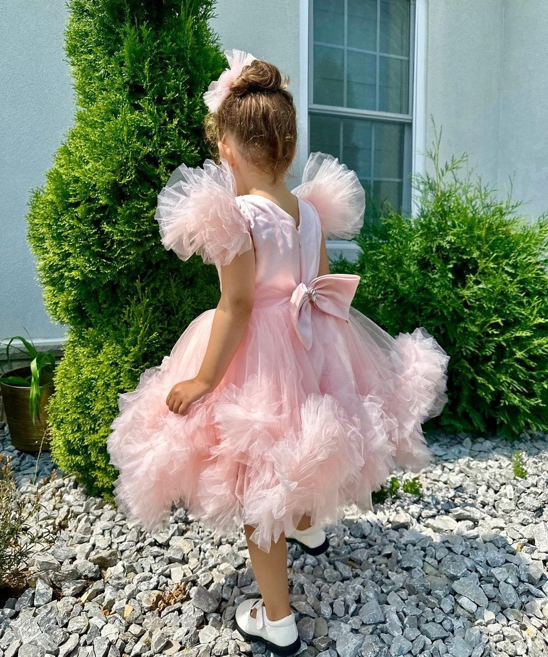 Robe de bal princesse Tulle petite fille robes de soirée avec perles