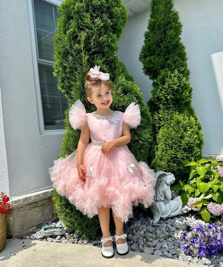 Robe de bal princesse Tulle petite fille robes de soirée avec perles