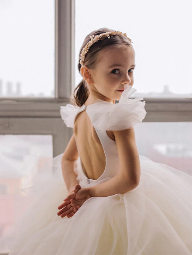 Robe de bal en tulle ombré, robes de demoiselle d'honneur avec volants