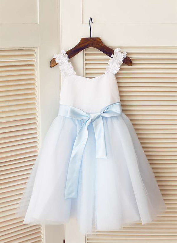 Forme Princesse Tulle Robes de demoiselle d'honneur - fillette avec Ceintures