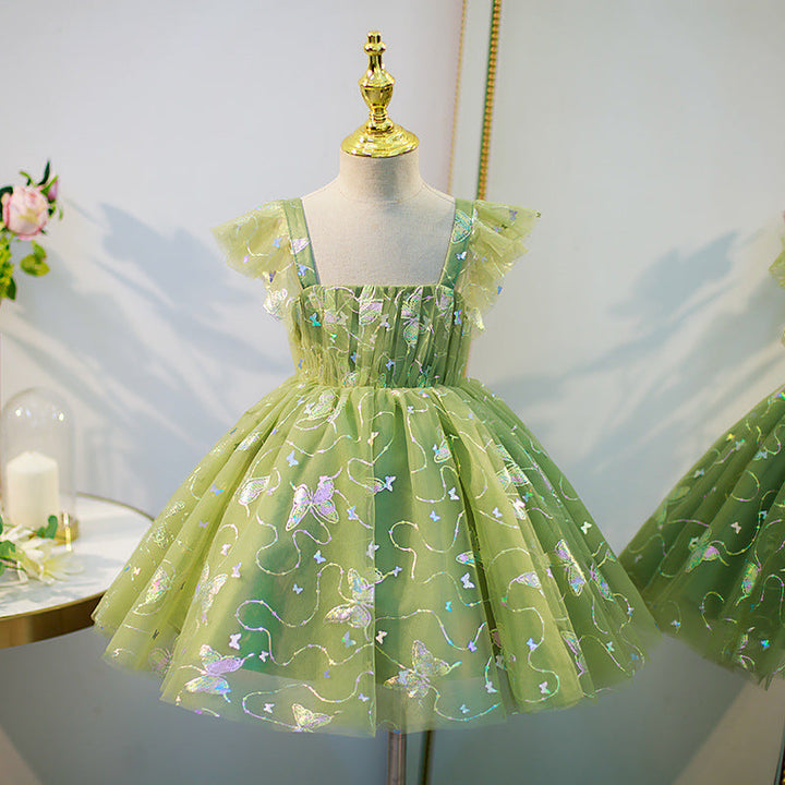 Robe de Bal à Col Carré Sans Manches pour Demoiselle D'Honneur avec Appliques Papillon