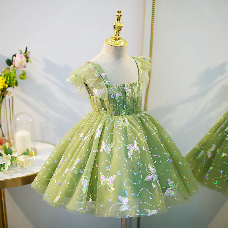 Robe de Bal à Col Carré Sans Manches pour Demoiselle D'Honneur avec Appliques Papillon